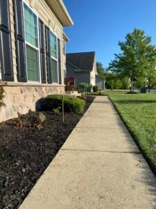 Professional copper backflow preventer installation with irrigation system and outdoor landscaping at a residential property by Advanced Irrigation & Lighting Services.