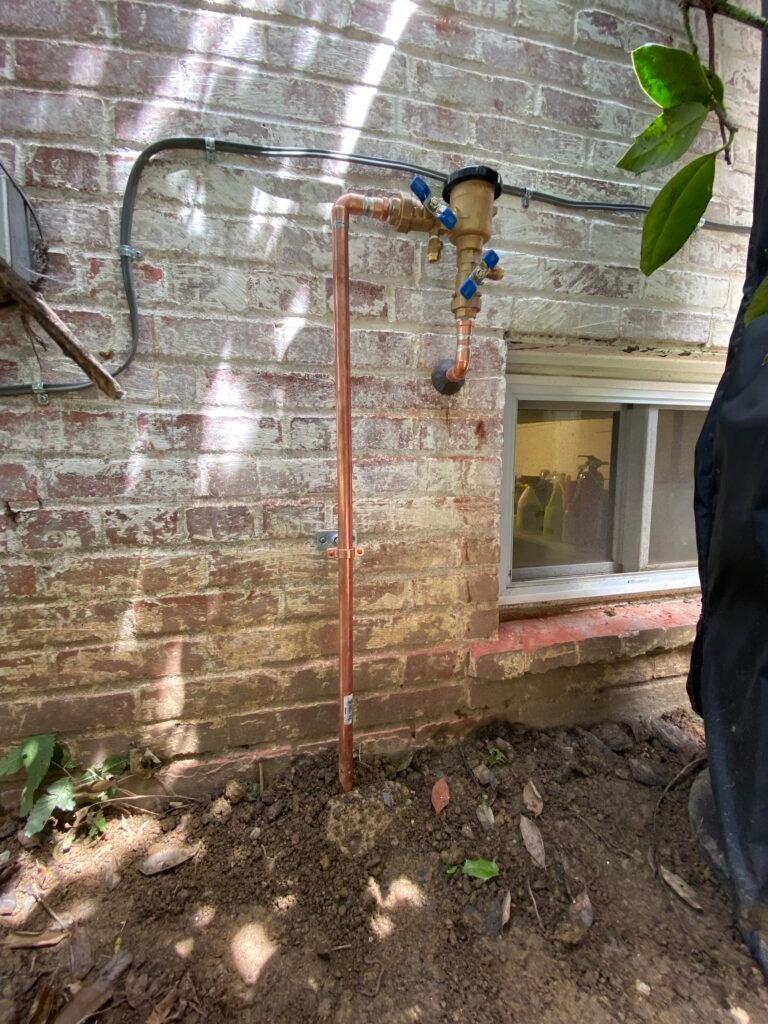 Backflow prevention device installed for an irrigation system in Northern Virginia
