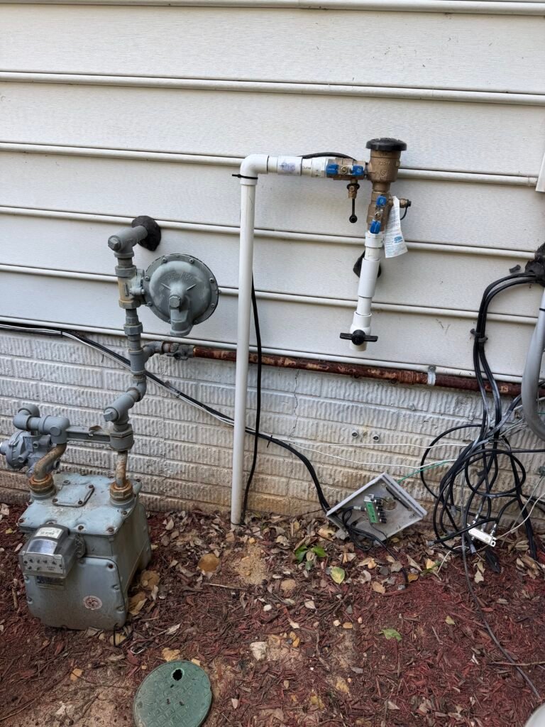 Residential sprinkler system backflow prevention assembly ready for annual testing