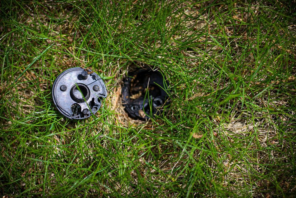 broken sprinkler head broken sprinkler head